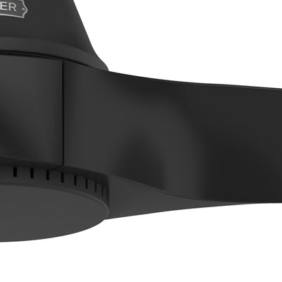 52 inch Mosley Matte Black Damp Rated Ceiling Fan and Wall Control