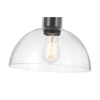 9'' Knightsdale Matte BlackClear 1 Light Semi-Flush Mount