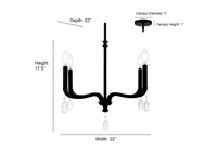 17.5'' Viremont Matte Black 4 Light Chandelier