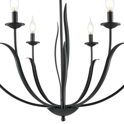 26.5'' Charlize Matte Black 6 Light Chandelier