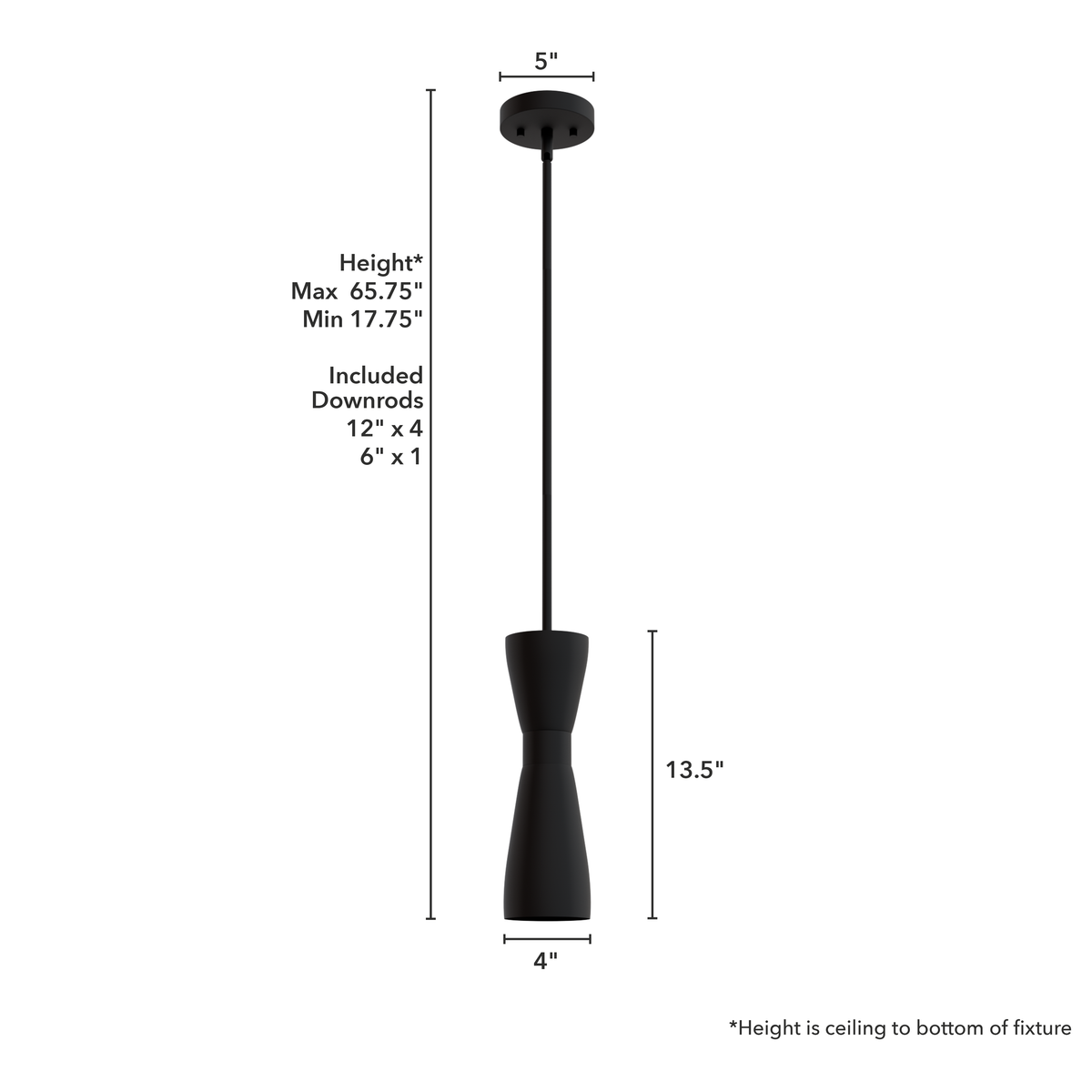 Zola 4-inch 1-light Matte Black Pendant with Matte Black Metal Shade