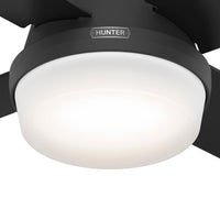 44 inch Dempsey Matte Black Low Profile Ceiling Fan with LED Light Kit and Handheld Remote