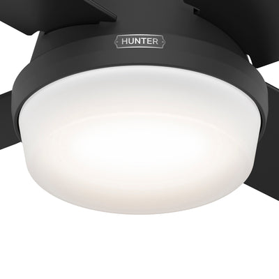 44 inch Dempsey Matte Black Low Profile Ceiling Fan with LED Light Kit and Handheld Remote