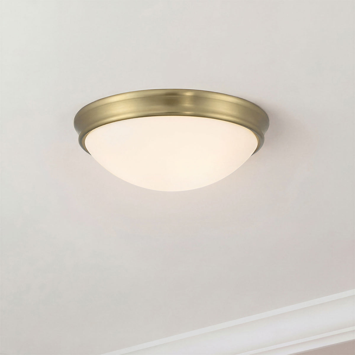 5'' Baumann Vintage Brass 3 Light Flush Mount