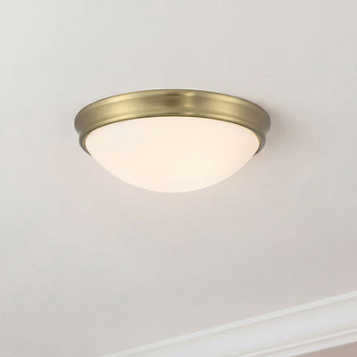 5'' Baumann Vintage Brass 3 Light Flush Mount