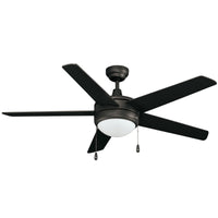 52 Inch Mirage IV AC Matte Black Indoor Ceiling Fan 5-Blade Reversible