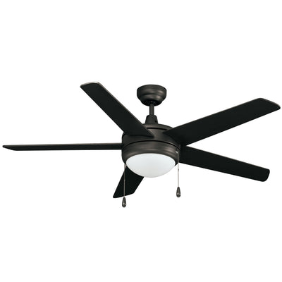 52 Inch Mirage IV AC Matte Black Indoor Ceiling Fan 5-Blade Reversible
