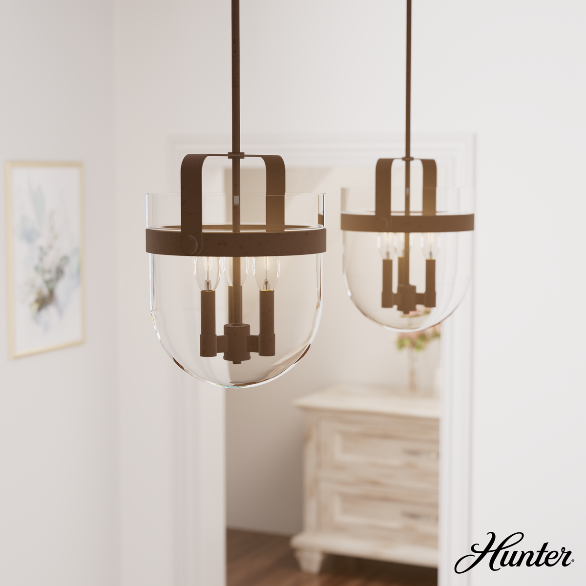 Lochemeade 4.5-inch 1-light Brushed Nickel Pendant with Clear Seeded Glass