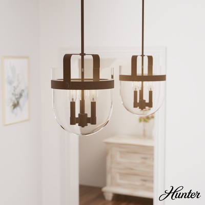 Lochemeade 4.5-inch 1-light Brushed Nickel Pendant with Clear Seeded Glass