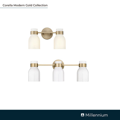 14'' Corella Modern Gold 2 Light Bath Vanity