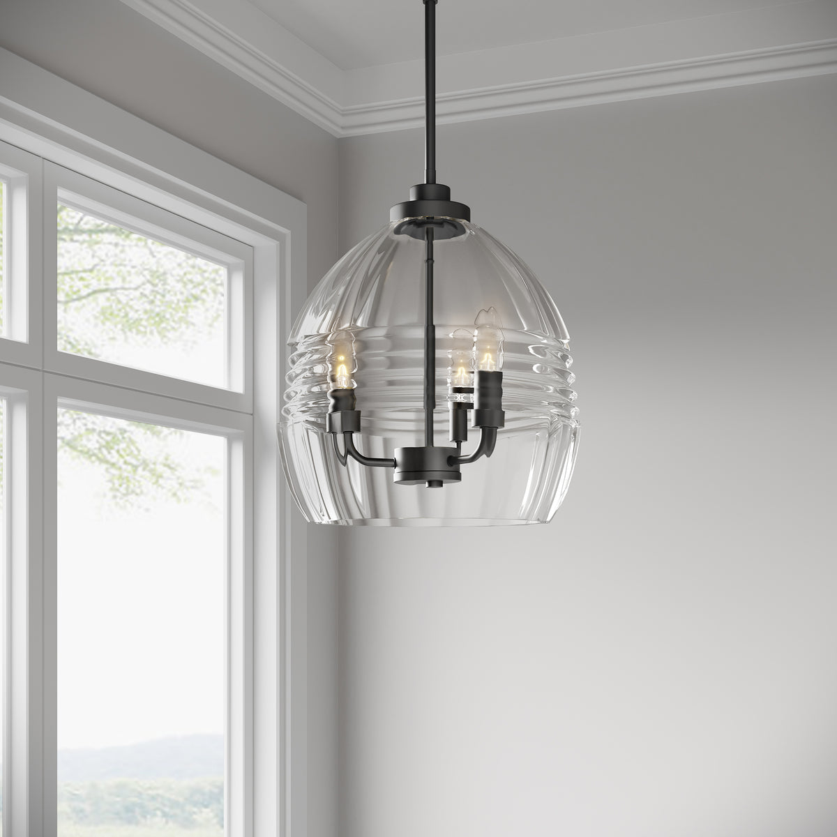 15.25'' Miravelle Matte Black 3 Light Pendant