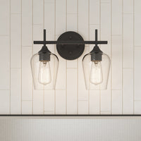 13.75'' Ashford Matte Black 2 Light Bath Vanity