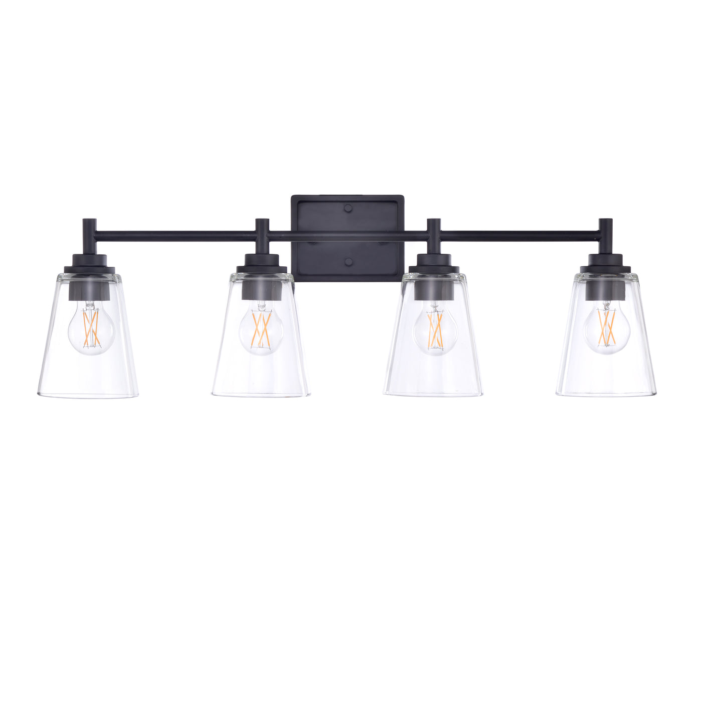 30-inch 4-light Matte Black Vanity Light