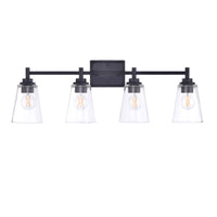 30-inch 4-light Matte Black Vanity Light