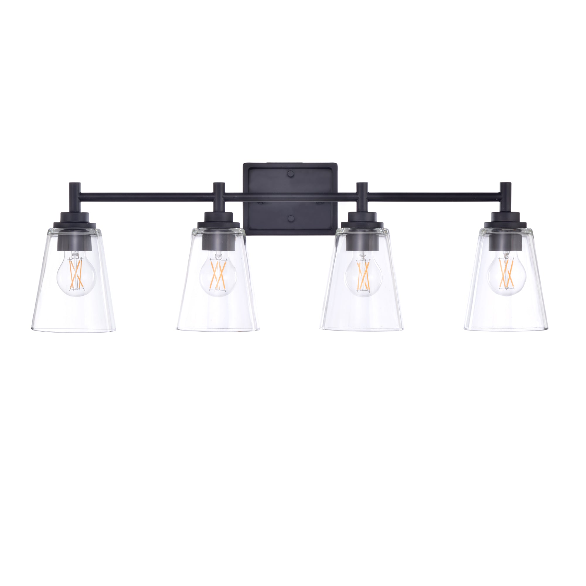 30-inch 4-light Matte Black Vanity Light