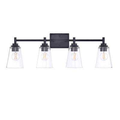 30-inch 4-light Matte Black Vanity Light