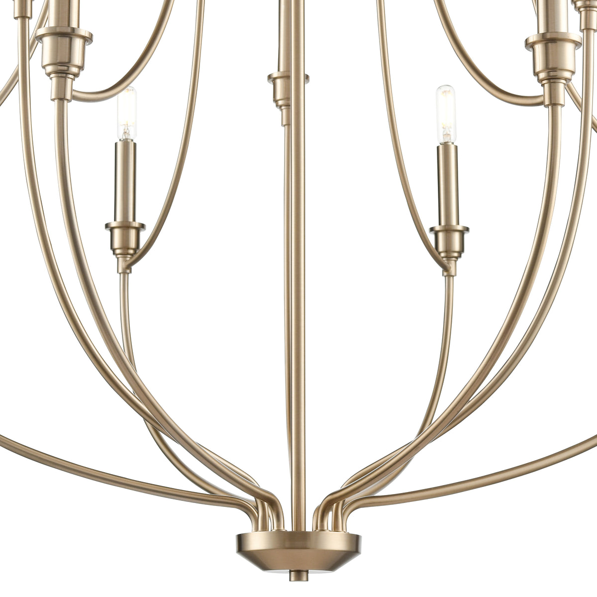 37.25'' Senoia Modern Gold 9 Light Chandelier