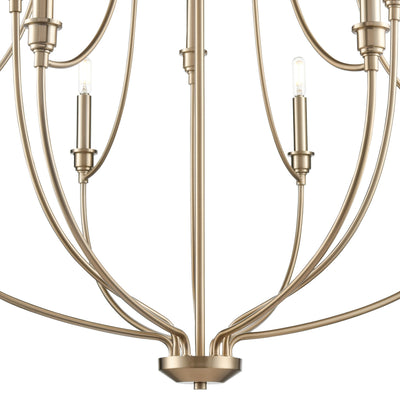 37.25'' Senoia Modern Gold 9 Light Chandelier