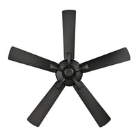 52 Inch Velbreeze AC Matte Black Outdoor Ceiling Fan 5-Blade