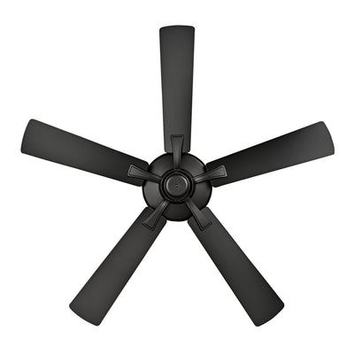 52 Inch Velbreeze AC Matte Black Outdoor Ceiling Fan 5-Blade