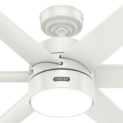 60 inch Solaria ENERGY STAR® Fresh White Damp Rated Ceiling Fan with LED Light Kit and Wall Control