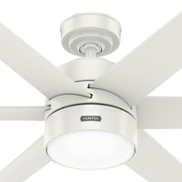 72 inch Solaria ENERGY STAR® Fresh White Damp Rated Ceiling Fan with LED Light Kit and Wall Control
