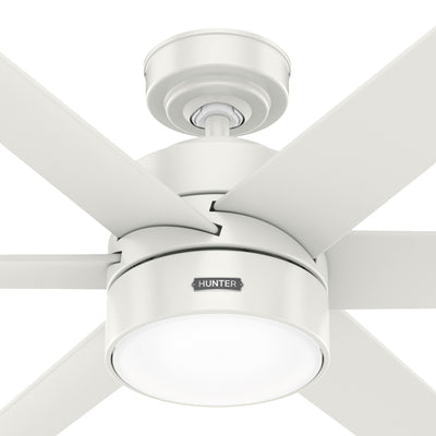 72 inch Solaria ENERGY STAR® Fresh White Damp Rated Ceiling Fan with LED Light Kit and Wall Control