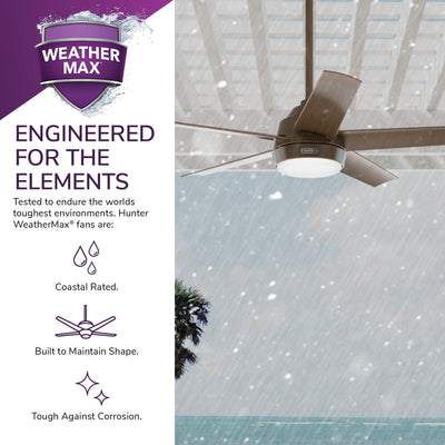 52 inch Skyflow Matte Bronze WeatherMax Indoor / Outdoor Ceiling Fan with LED Light Kit and Wall Control