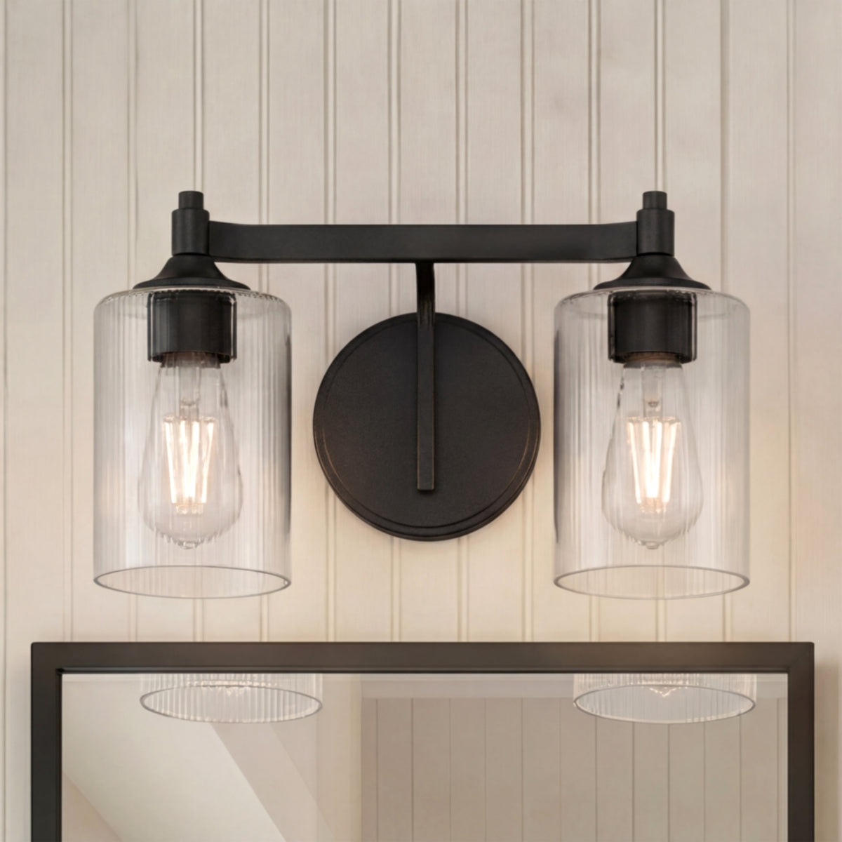 14'' Ryehouse Matte Black 2 Light Bath Vanity