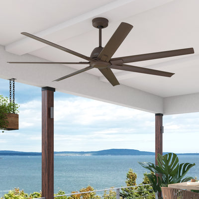 72 inch Downtown ENERGY STAR® Matte Bronze Damp Rated Ceiling Fan and Wall Control