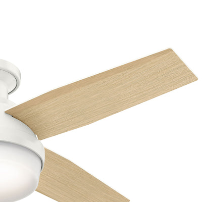 44 inch Dempsey Fresh White Low Profile Ceiling Fan with LED Light Kit and Handheld Remote