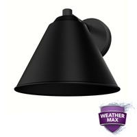 Aeronaut 10-inch 1-light Matte Black Outdoor Wall Light with Metal Shade