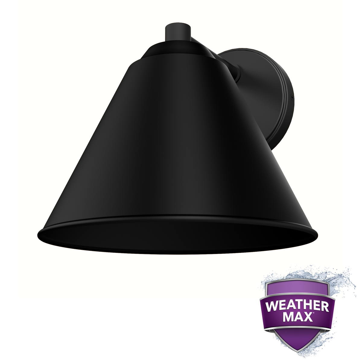 Aeronaut 10-inch 1-light Matte Black Outdoor Wall Light with Metal Shade