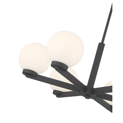 10.5'' Ardeva Matte Black 6 Light Chandelier