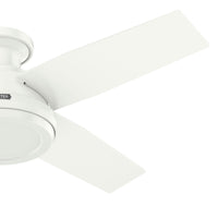 44 inch Dempsey Fresh White Low Profile Ceiling Fan and Handheld Remote