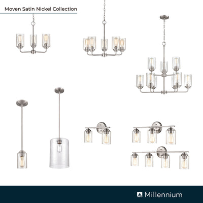14'' Moven Satin Nickel 1 Light Mini Pendant