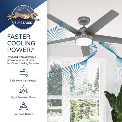 52 inch Skyflow Matte Black WeatherMax Indoor / Outdoor Ceiling Fan with LED Light Kit and Wall Control