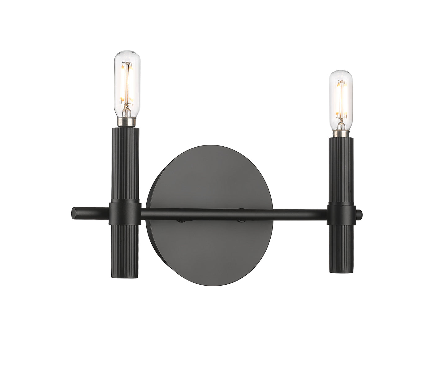 13'' Skyva Matte Black 2 Light Bath Vanity