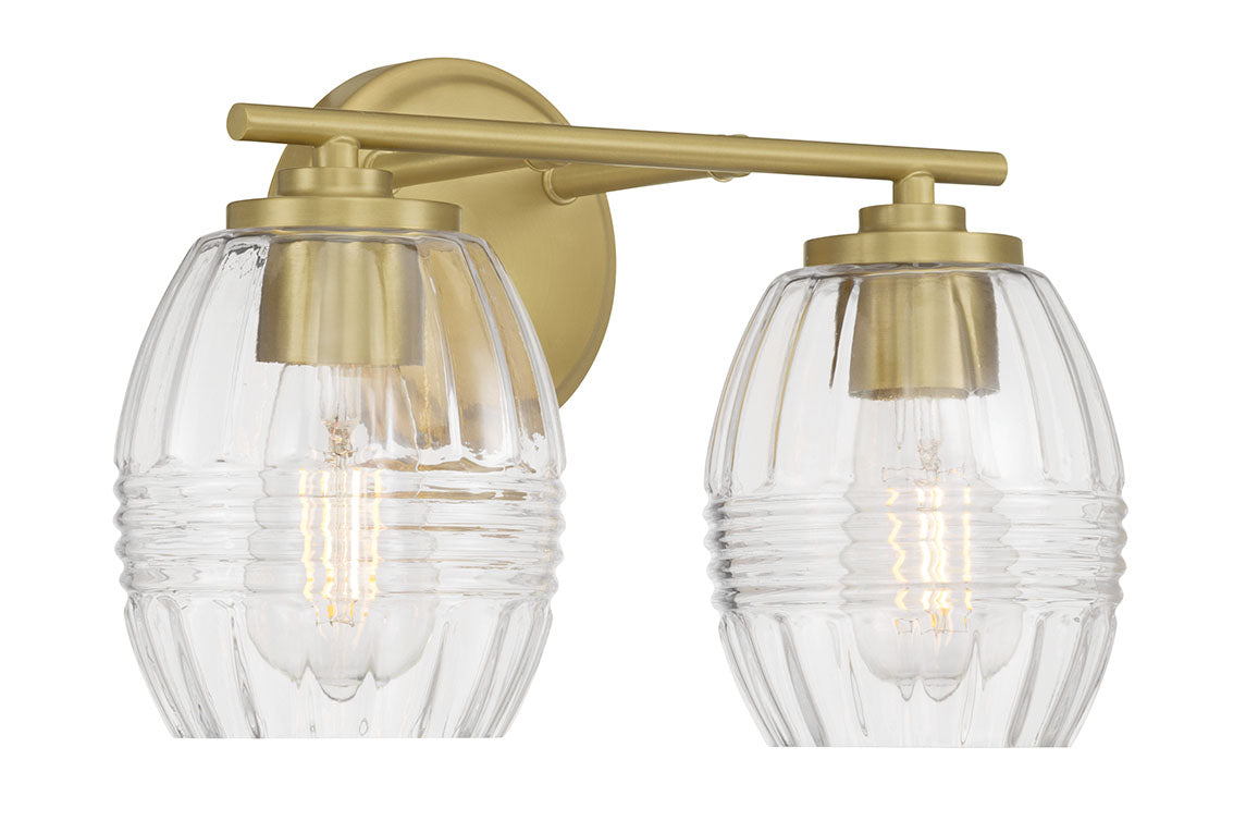 14'' Miravelle Vintage Brass 2 Light Bath Vanity