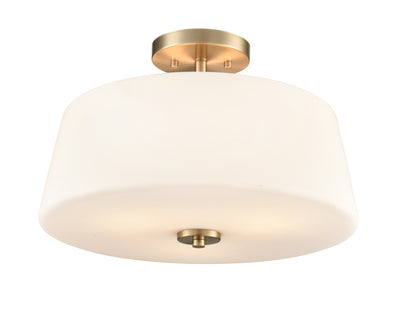 11.25'' Laphia Modern GoldEtched Opal 3 Light Semi-Flush Mount