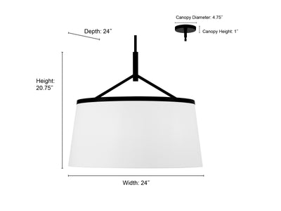 20.75'' Montrine Matte Black 6 Light Pendant
