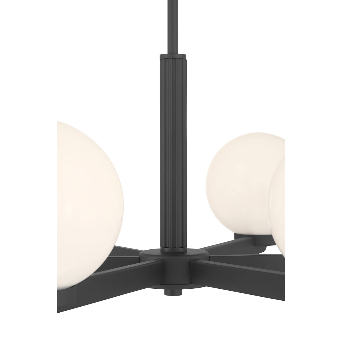 10.5'' Ardeva Matte Black 6 Light Chandelier
