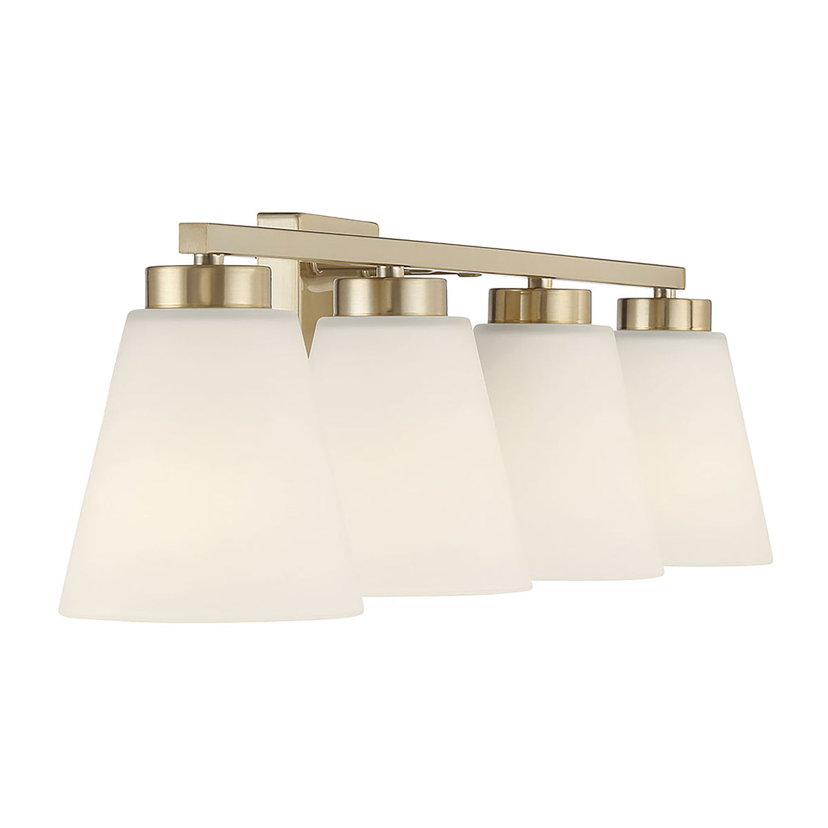 31-inch Strayhan Modern Gold 4-Light White Frosted Glass Bathroom Vanity Light