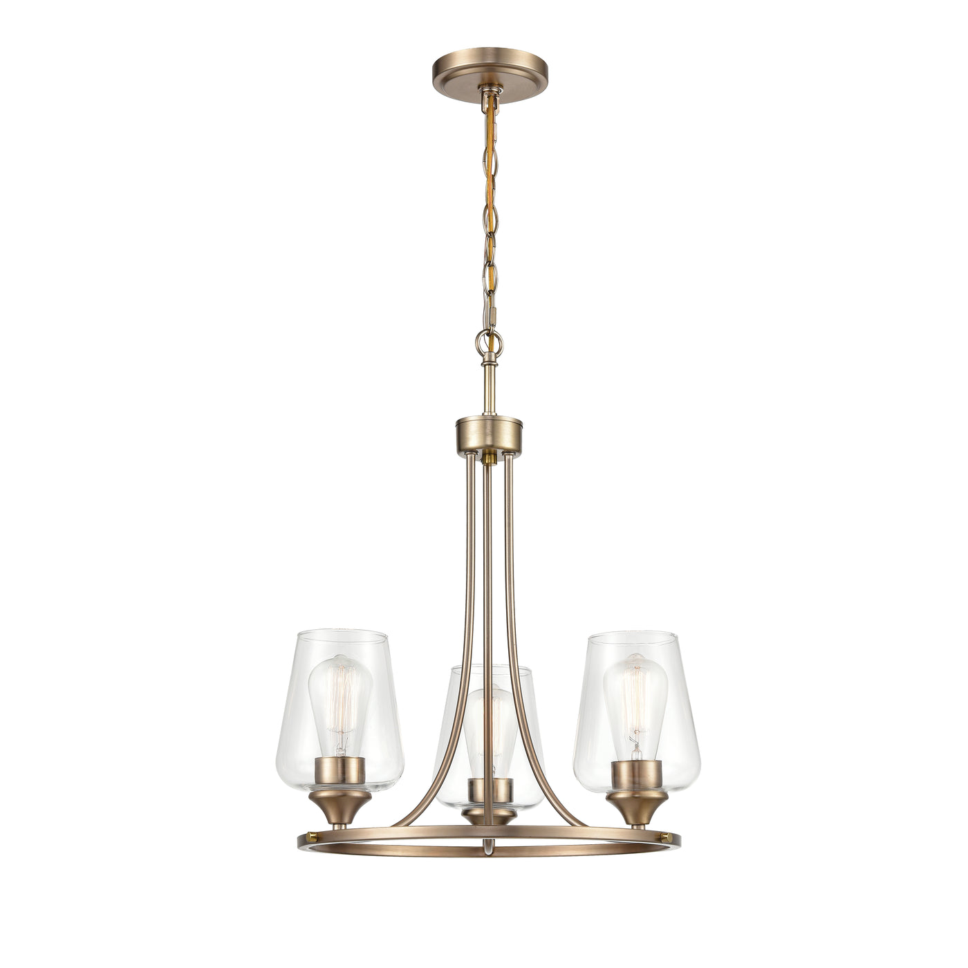 21.5'' Ashford Modern Gold 3 Light Chandelier