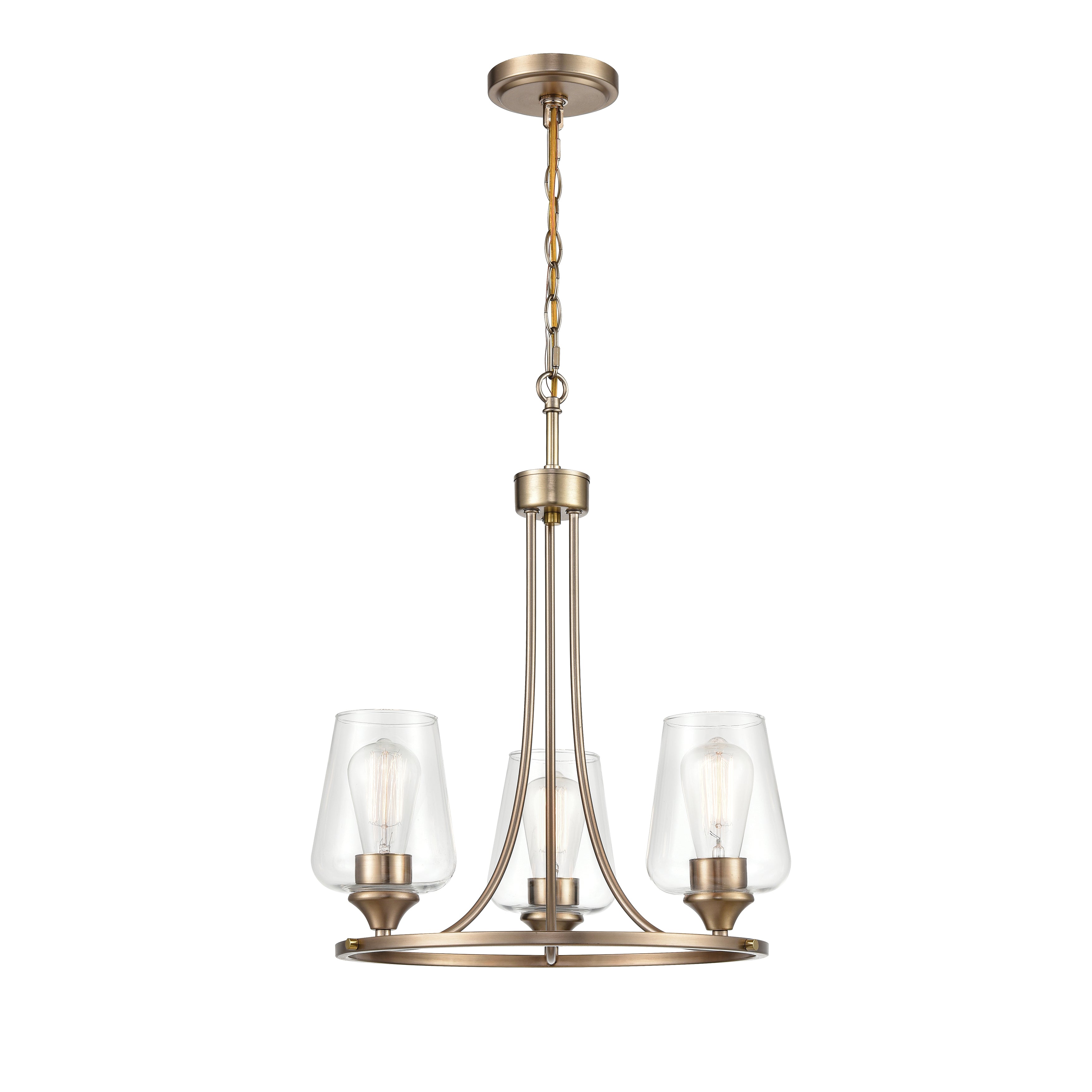 21.5'' Ashford Modern Gold 3 Light Chandelier