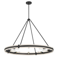 29'' Rovessa Matte Black 8 Light Chandelier