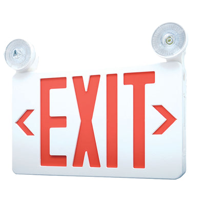 11.75-inch Red Exit and Emergency Combo Light