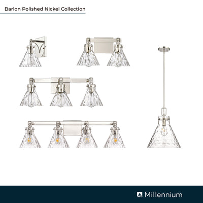25.5'' Barlon Polished Nickel 3 Light Bath Vanity