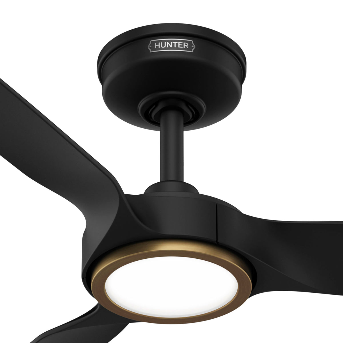44 inch Zentech Wi-Fi ENERGY STAR® Matte Black Damp Rated Ceiling Fan with LED Light Kit and Handheld Remote