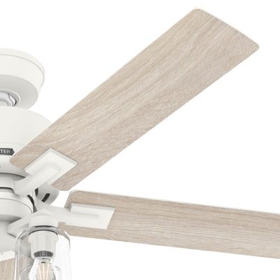 52 inch Techne Wi-Fi HunterExpress Matte White Ceiling Fan with LED Light Kit and Handheld Remote